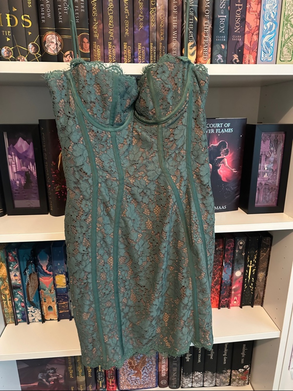 House of CB Teal Lace Mini Dress